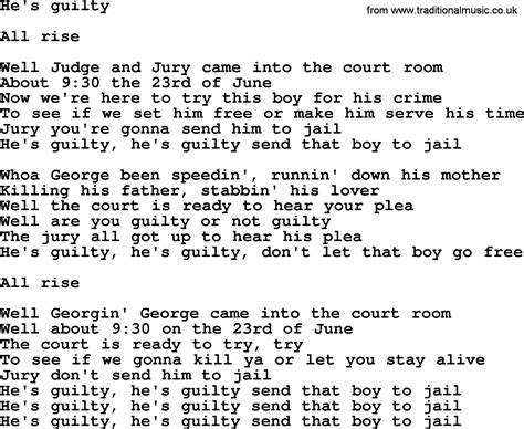 lyrics to song guilty